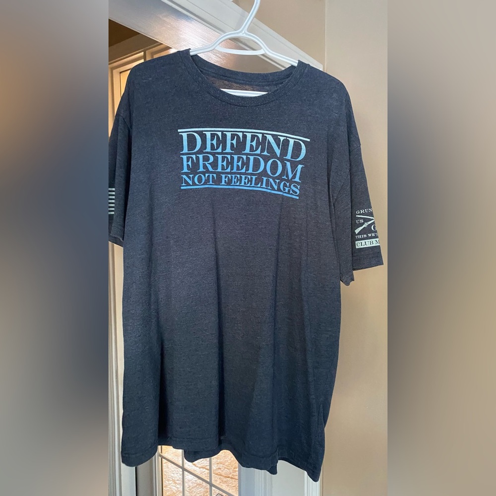 Grunt Style Charcoal Tee with Blue Graphic